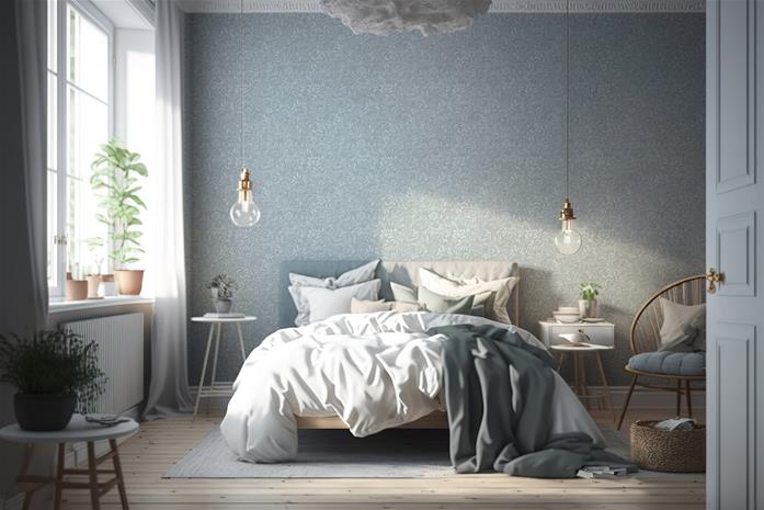 Nina Dusty Blue - 1009302-03 Tapetti