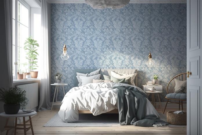 Linda Ice Blue - 1021701-01 Tapetti