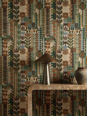 Kuparr Evergreen/terracotta - HFUP113356 Tapetti