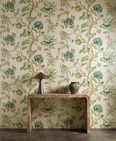 Indienne Blush/forest - HFUP113376 Tapetti