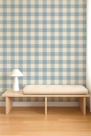 Central Check Cornflower - NPOP113416 Tapetti