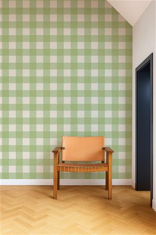 Central Check Pea Green - NPOP113417 Tapetti