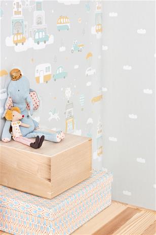 DREAMY CLOUDS SOFT GREY - 132-01" "Tapetti