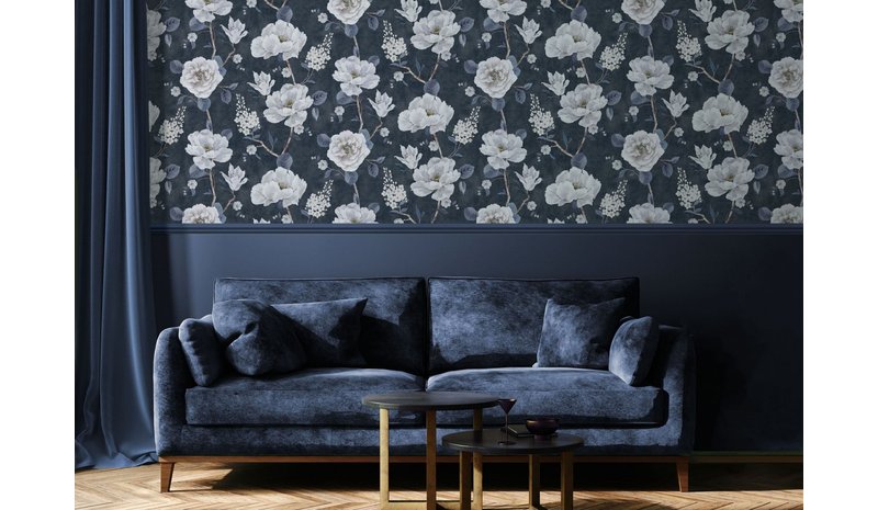 Ashley Floral Navy - 925505 Tapetti – kuva 1/1