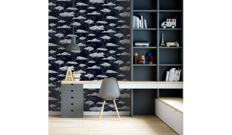 Stars And Clouds Navy - 923907 Tapetti – kuva 1/1