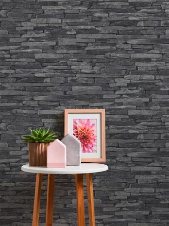 Kuitutapetti Wood`n Stone Kiviseinä Harmaa