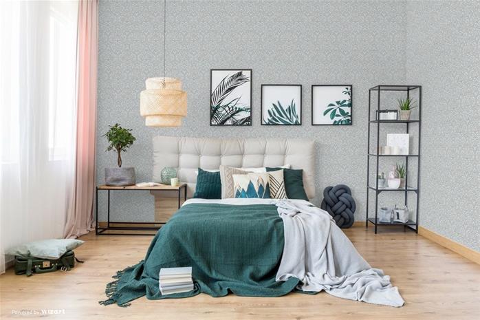 Light Grey Sahara Damask - SK10014 Tapetti – kuva 3/3