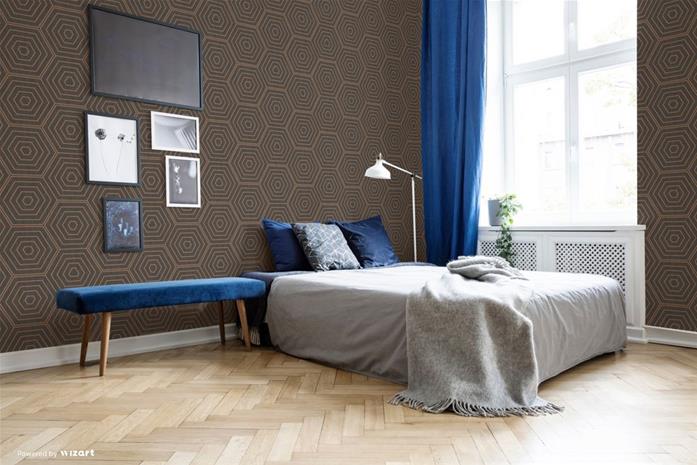 Copper Hexagons - SK20021 Tapetti