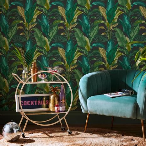 Leaf It Out Midnight - 118721 Tapetti