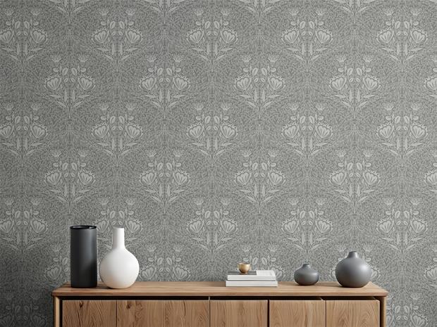 Floral Ogee in Grey - 1032501-05 Tapetti
