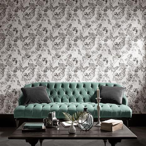Skull Roses - 104560 Tapetti – kuva 3/3