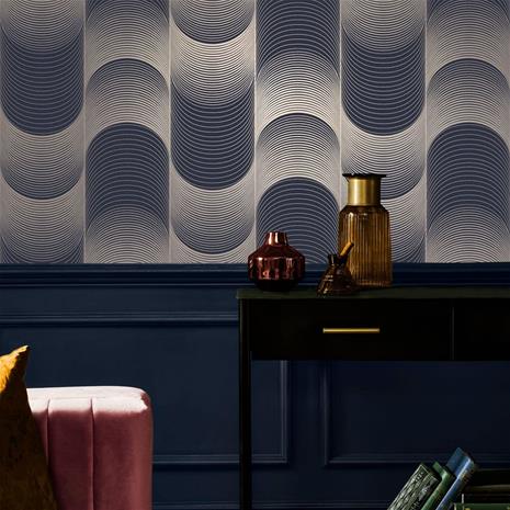 Eclipse Navy & Pale Gold - 115065 Tapetti