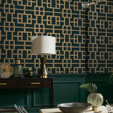 Rendo Green & Copper - 115068 Tapetti