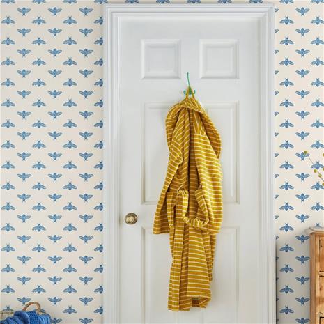 Block Print Bee Blue Haze - 118545 Tapetti