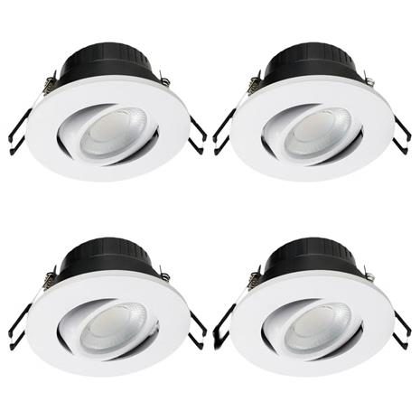 Designlight Cheapy Downlight AlasvaloLED 5 W IP65, 4 kpl, valkoinen