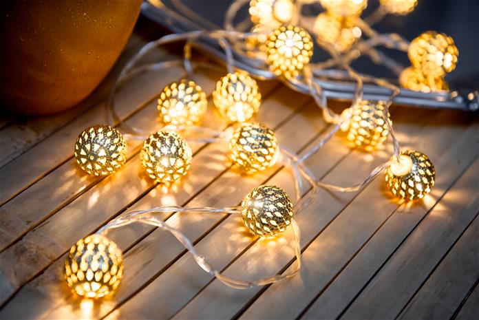 Elsa metallipallosarja 20 led kulta