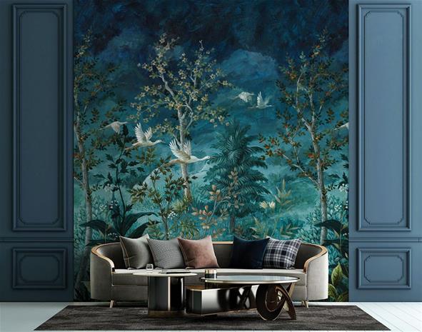 Midnight Canopy Blue - 99424 Tapetti – kuva 3/3