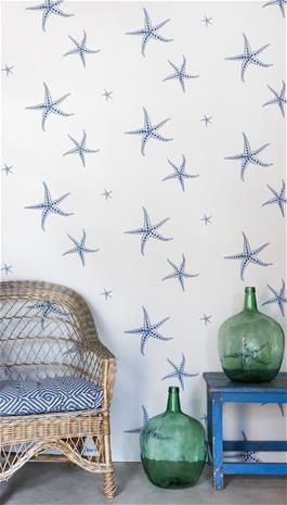 Starfish - Blue on Parchment - BG2200102 Tapetti