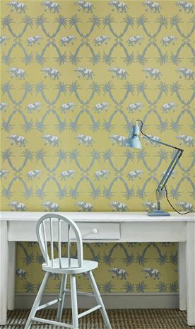 Elephant Palm - Ochre/Blue - BG2100202 Tapetti