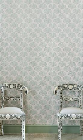 Scallop Shell - Plaster/Green - BG2100102 Tapetti