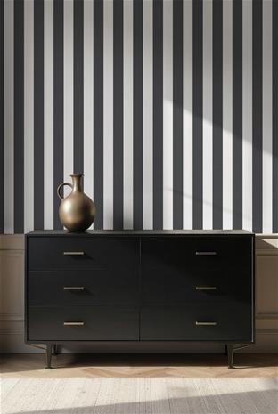 Striped Linen Black - 1031601-01 Tapetti