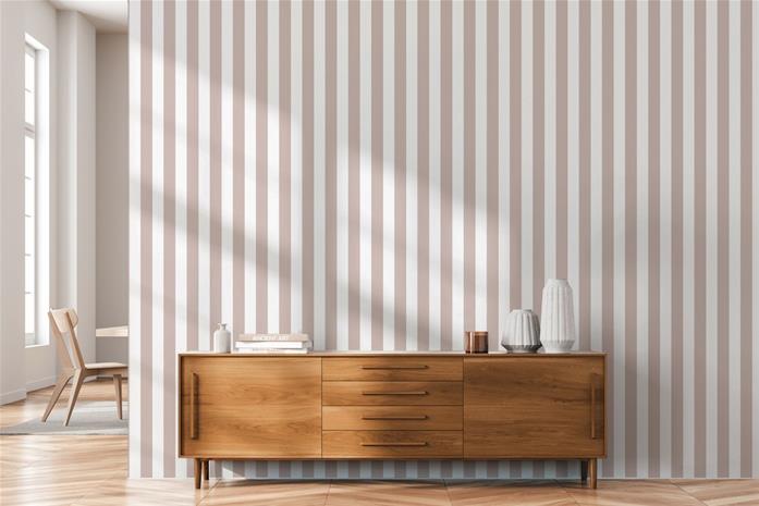 Striped Linen Dusty Pink - 1031601-06 Tapetti