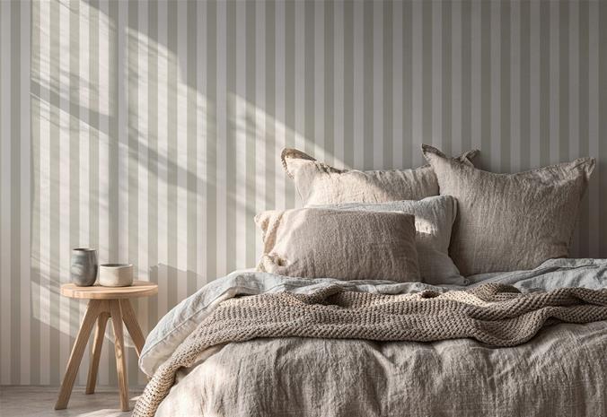 Striped Linen Green - 1031601-07 Tapetti