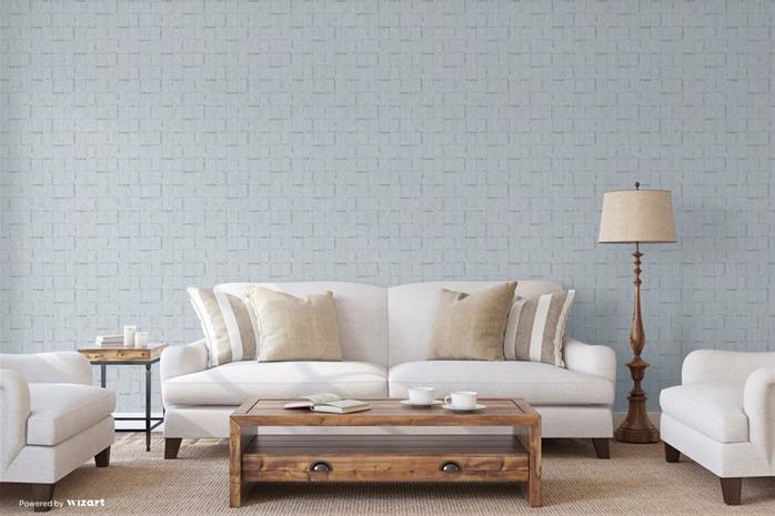Blue Geometric Squares - SK20025 Tapetti – kuva 3/3