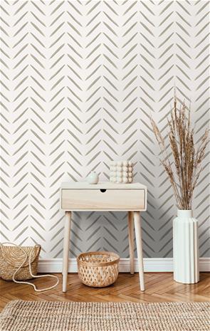 Chevron Brush Marks Taupe - 13041 Tapetti