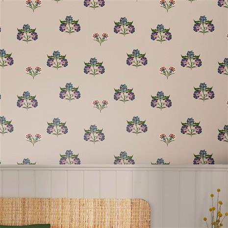Indienne Block Print Dawn Grey - 118574 Tapetti