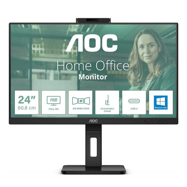 Näyttö Aoc 24p3cw näyttö 23,8 Full Hd Ips, Usb-c, kaiuttimet, Pivot