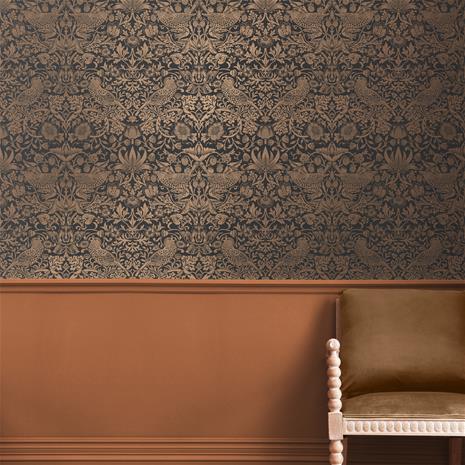 Strawberry Thief Fibrous Charcoal - 124236 Tapetti