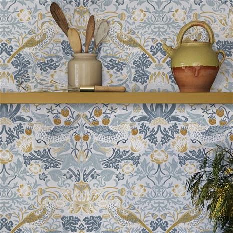 Strawberry Thief Soft Blue - 124232 Tapetti