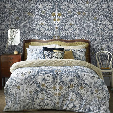 African Marigold Blue Fixed Size Mural - 125400 Tapetti