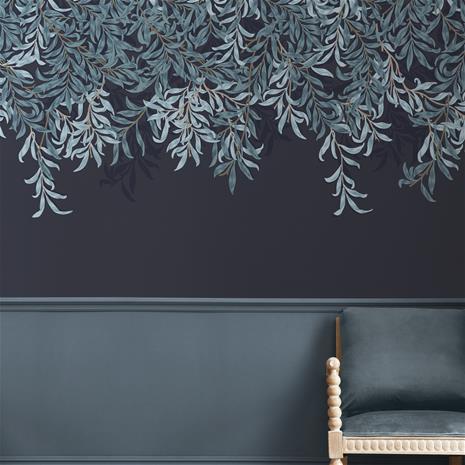 Willow Bough Navy Fixed Size Mural - 125382 Tapetti