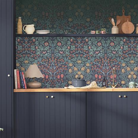 Blackthorn Navy Fixed Size Mural - 125328 Tapetti