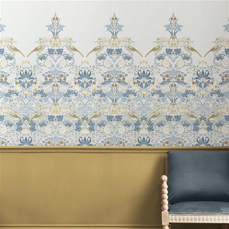 Strawberry Thief Soft Blue Fixed Size Mural - 125319 Tapetti