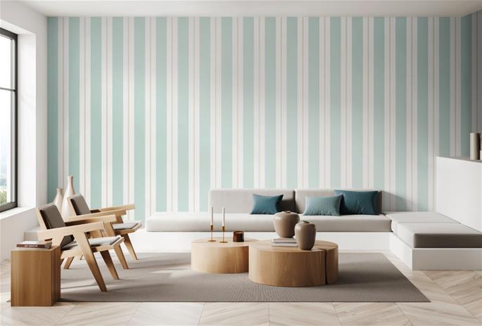Wide Multi Stripe Seafoam - SIS50134W Tapetti