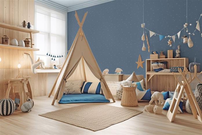 Erna Light Blue - 1098001-03 Tapetti