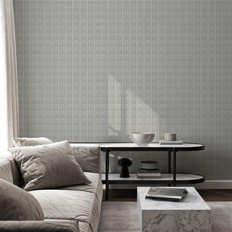 Sprig Flowers Lines and waves in Dark Grey - 1033601-06 Tapetti