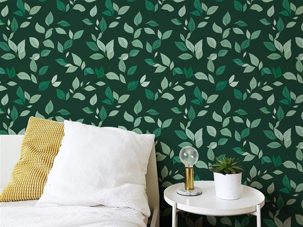 Milton Dark Green - 1041701-02 Tapetti