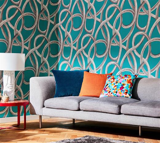 Twisted Geo Turquoise - CEP50124W Tapetti