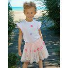 Minymo Skirt Mesh W. Emb. - Pink - 104