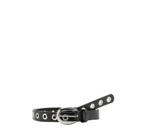Mango Thin Eyelets Belt - Black - L