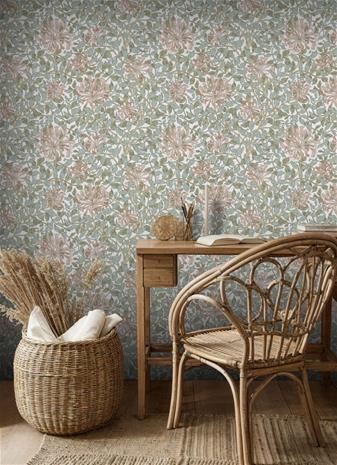 Honeysuckle Coral/Thyme - MOX0131-01 Tapetti