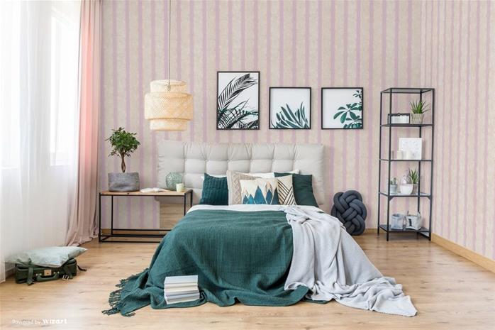 Beige & Purple Stripe - DE41450 Tapetti