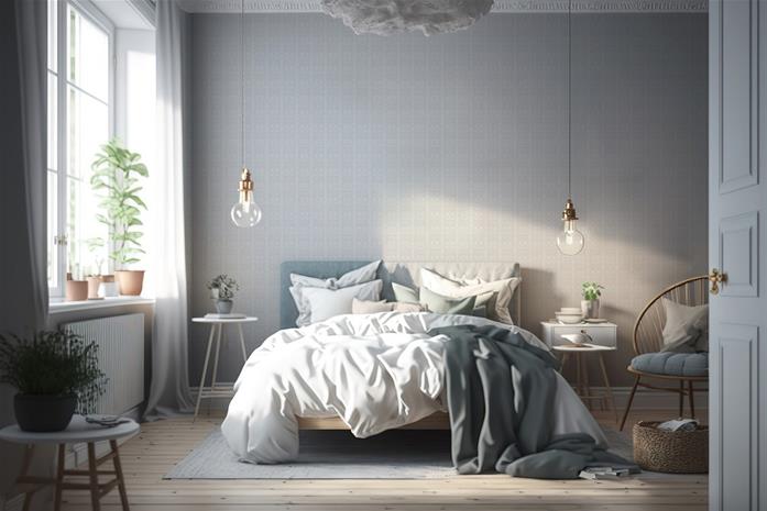 Sprig Flowers Lines and waves in Light Grey - 1033601-05 Tapetti – kuva 2/3