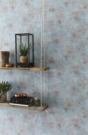 Telas 2 Uni Bleu Rouille - 69876408 Tapetti