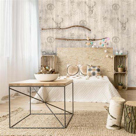 Stag Wood Panel Beige - 90091 Tapetti