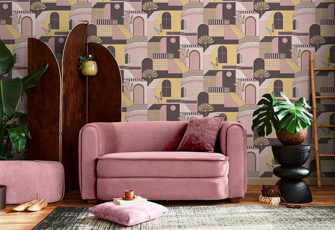 Medina Pink/Yellow - 13102 Tapetti